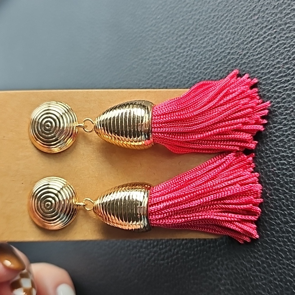 Gold and Tassel Earrings